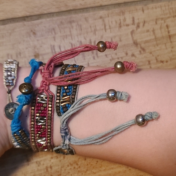 Distressed beaded bracelets| 4 Total - Picture 2 of 4